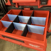 3 drawer packout dividers tool milwaukee drawers m18 m12 3d print model - Mito3D