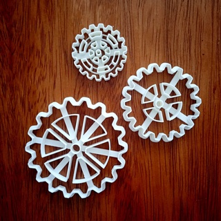 3 gears - cookie cutter pack 3d print model - Mito3D