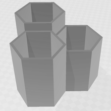 3 Sechskant-Vasen-Pflanzgefäße home hexagon minimalistisch einfach Pflanzer Vasen vase 3d print model - Mito3D