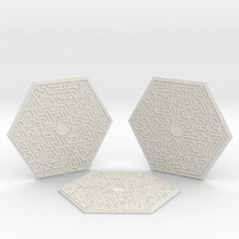3 hexagonal laberinto de montañas rusas casa en la montaña rusa posavasos 3d print model - Mito3D