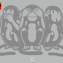 3 maymunlar Sanat Zen dekorasyon duvar hediye 3d print model - Mito3D