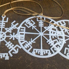 3 colares vegv Senhor pingentes arte runa runas viking vikings escudo vegvisir duende colar brincos jóia porta vidro 3d print model - Mito3D