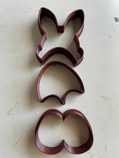 3 part easter bunny cookie cutter baking biskets 3d print model - Mito3D