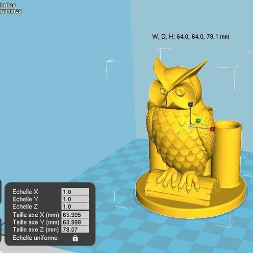 3 pen holder owl pencil office 3D print model - Mito3D