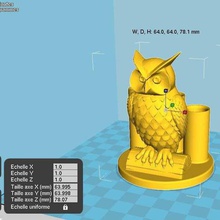 3 pen holder owl pencil office 3d print model - Mito3D