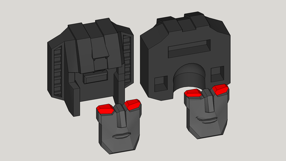 3 piece cartoon heads earthrise ss86 starscream transformers 3d print model - Mito3D
