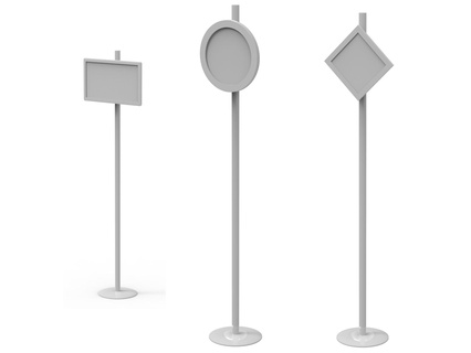 3 poles traffic signs 3 panneaux de signalisation modeling traffic decorative street train toy print 3d route accessory equipment part  3d print model - Mito3D