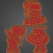 3 gökkuşağı brite kurabiye kesiciler twink kesici şanslı Hammy karikatür televizyon 3d print model - Mito3D