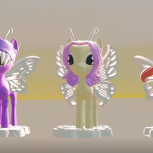 3 small ponies series 1 art butterflies mylittleponey pony horse childhood girl daughter collection butterfly dragonfly 3d print model - Mito3D