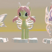 3 piccolo pony serie 2 farfalle mio cavallo infanzia ragazza figlia collezione farfalla libellula 3d print model - Mito3D