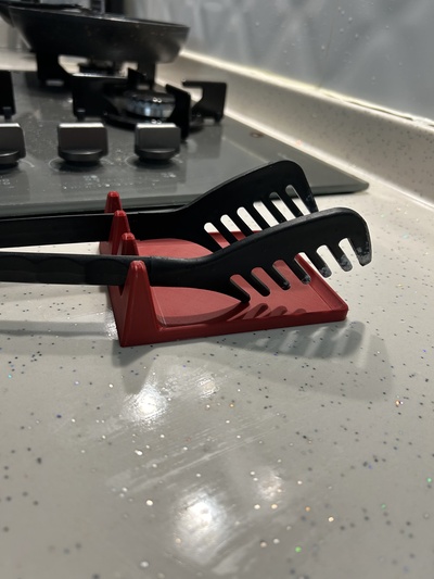 3 cuchara soporte descanso cocina 3d print model - Mito3D