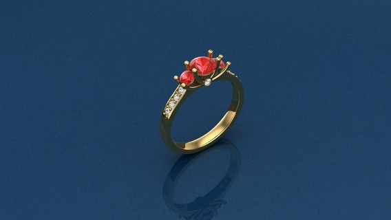 3 Stein Ringe schick Designs Ring Schmuck Design Beste Diamant Engagement Hochzeit Gold großartig druckbar wertvoll Mode Saphir leuchtenden Juwel 3d print model - Mito3D