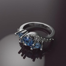 3 stones engagement ring jewelry elegant gemstone solitair platinum silver womens fashion apparel 3d print model - Mito3D
