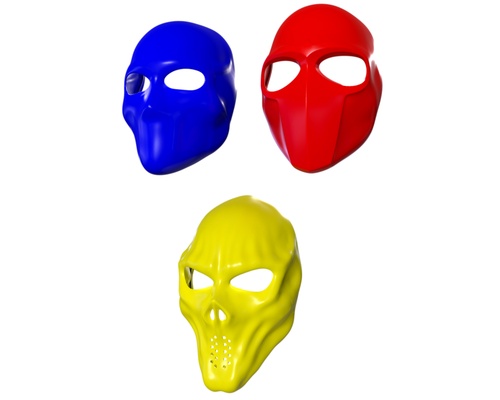 3 tattico guerra paintable maschere maschera paintball 3d print model - Mito3D