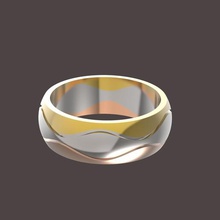 3 waves wedding ring jewelry jewel rings marriage constructor combination platinum shining luxury color elegant lovely beautiful jewellery printable metallic metal sterling gold 3d print model - Mito3D