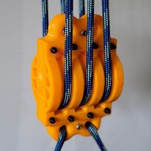 3 wheel pulley block tool tackle 3d print model - Mito3D