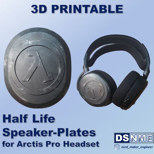 3d printable speaker plates arctis pro casque half life moitié vie Gordon homme libre alyx soupape vapeur orateur assiettes casquettes aciers relation Jeux jeu 3D print model - Mito3D