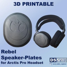 3d printable speaker plates Arktis Profi Headset Rebell Allianz Star Kriege Rebellen Lautsprecher Platten Kappen Stahlserien verbunden Spiele Gaming 3d print model - Mito3D