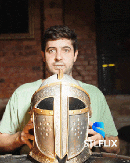 3d printed Caballero casco cosplay medieval 3d print model - Mito3D