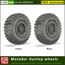 3d72nd - 1 76th scale matador dunlop wheels game 72 model kit airfix 3d print model - Mito3D