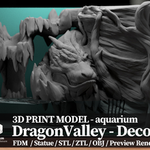 3d aquarium dragon valley print model architecture art statue enviroment concept fishtank tank bowl decoration layout sculptures 3dprinter zbrush 3d print model - Mito3D