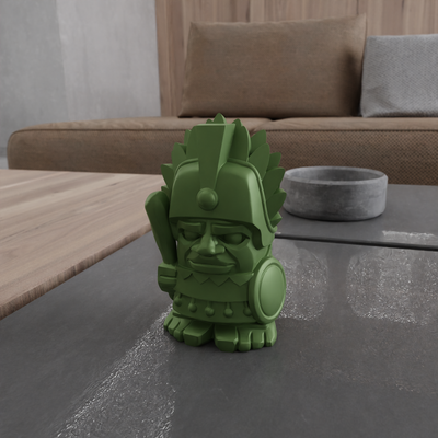 3d azteco capo figura i regali stampa stl file stampato arredamento arte statua casa giocattolo antic 3d print model - Mito3D