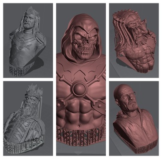 3d bust package ready print predator aragorn king undead skeletor walter white resin detail art 3d print model - Mito3D