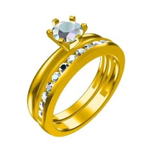 File cad 3d di gioielli da sposa set anelli modello stl anello nozze Modello fidanzamento 3d print model - Mito3D
