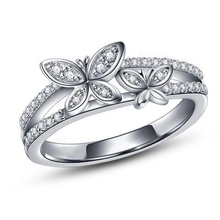 3d cad model beautiful butterfly design ring jewelry stl wedding engagement 3d print model - Mito3D