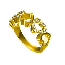 3d cad model beautiful multi heart design ring jewelry stl wedding engagement 3d print model - Mito3D