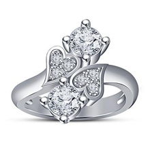 3d cad model heart design ring jewelry stl wedding engagement 3d print model - Mito3D