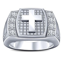 Modello cad 3d gesù croce di design mens ring gioielli modello stl anello nozze fidanzamento 3d print model - Mito3D