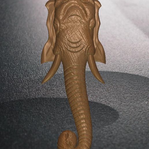 3d esculpido elefante cabeça 3D print model - Mito3D