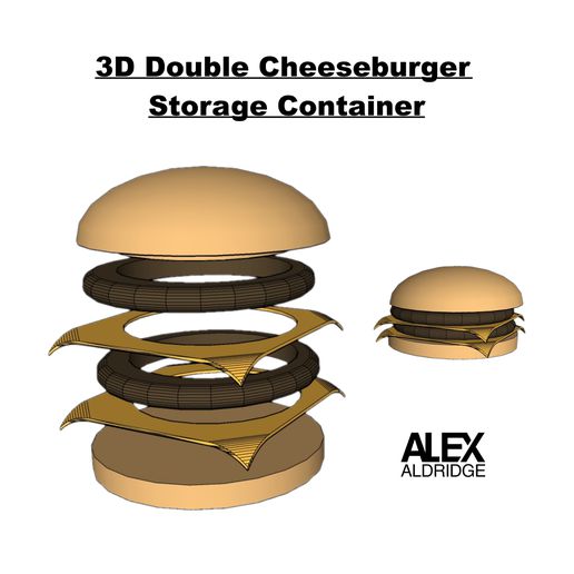 3d cheeseburger storage box art burger hamburger design 3D print model - Mito3D