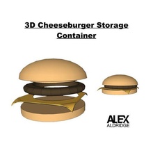 3d Hamburguer queijo armazenamento caixa arte hambúrguer Hamburger Projeto 3d print model - Mito3D