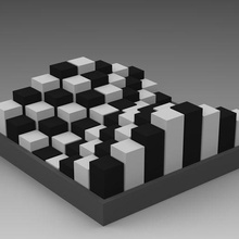 3d chess board - customizable game toy play 3d print model - Mito3D