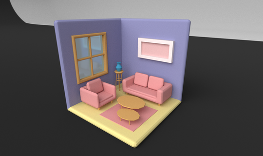3d argile chambre modèle jouet Accueil maison rose 3d print model - Mito3D
