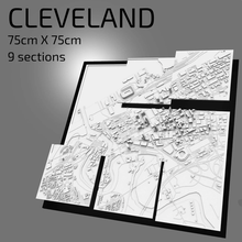 3d Cleveland dijital Dosyalar stl dosya harita Kent Sanat basılı dönüm noktası model ufuk çizgisi mimari 3d print model - Mito3D