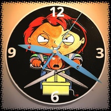 3d clock family father chucky home guy 3dlito black drawing3d doll relief stewie griffin two color white 3d print model - Mito3D