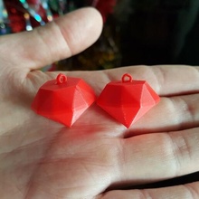 3d diamond earrings pending diamonds 3d print model - Mito3D