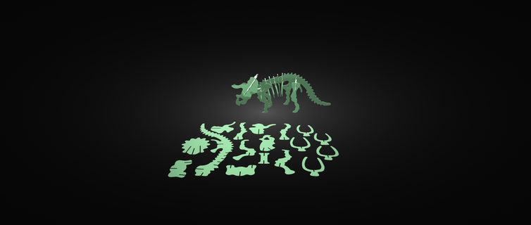 3d dinosaur puzzle print stl toy lizard mosaic model 3d print model - Mito3D