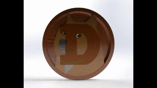 3d doge monnaie eth btc polygone imprimable cyrpto pièces Bitcoin atome 3d print model - Mito3D