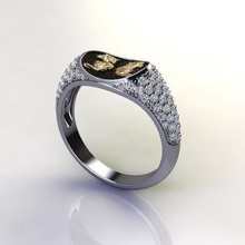 Dragon 3d-en anillo de sello la joyería 3d print model - Mito3D