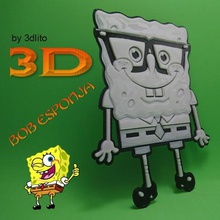 3d drawing bob sponge art esponja dibujos animados nickelodeon nicktoons serie tv series televisin 3d print model - Mito3D
