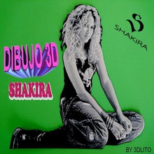 3d drawing shakira art cantante dibujo image imagen sing song voz 3d print model - Mito3D