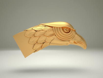 3d eagle falcon head - hawk stl cnc router carving machine artcam aspire 3dmodel 3dsmax model basrelief cncrouter decoration exclusive mill relief sculpt 3d print model - Mito3D