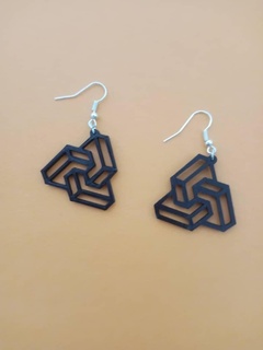 3d earrings cubes 3d print model - Mito3D