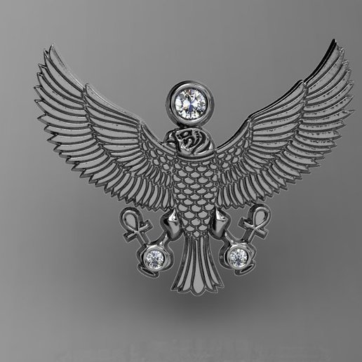 3d égyptien-aigle en suspens bijoux tion 3D print model - Mito3D