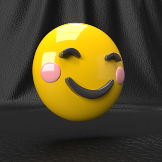 3d emoji cara iconos v2 n10 Arte obj emociones sonriente 3d print model - Mito3D