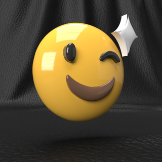 3d emoji face icons v2 - n1 Art obj emotions smiling 3d print model - Mito3D